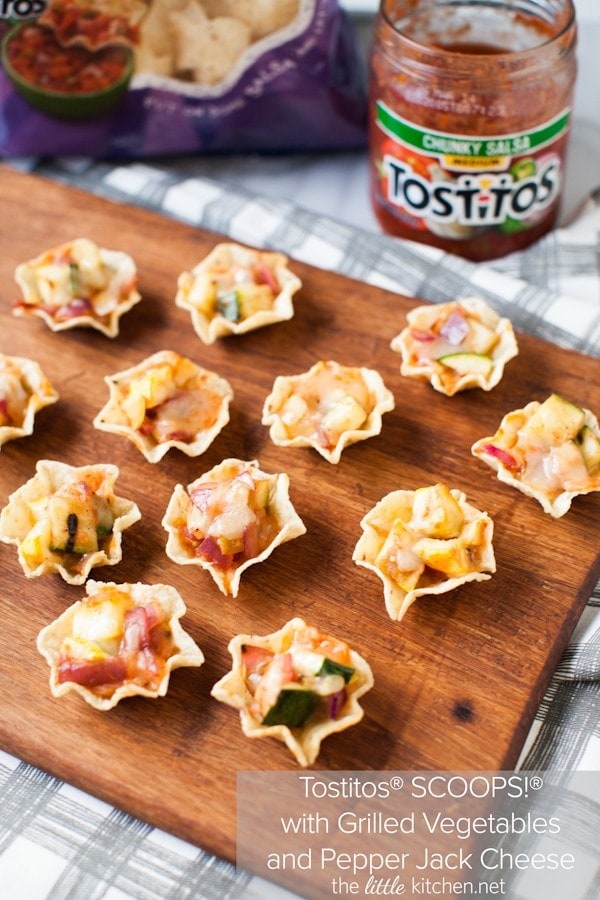 Tostitos® SCOOPS!® with Grilled Vegetables and Pepper Jack Cheese ...