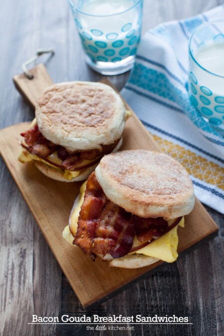 Bacon Gouda Breakfast Sandwiches - The Little Kitchen