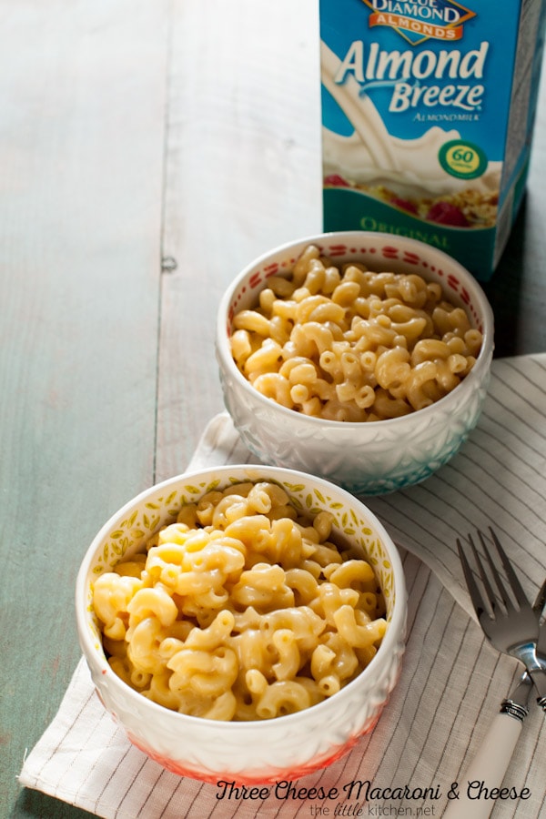 Three Cheese Mac & Cheese Recipe (made with almond milk!) - The Little ...