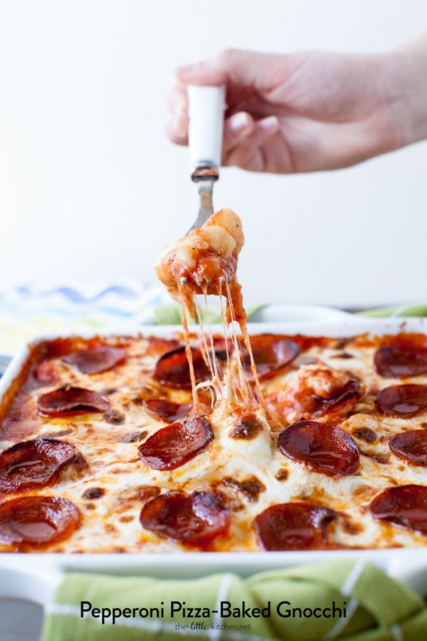 Pepperoni Pizza-Baked Gnocchi - The Little Kitchen